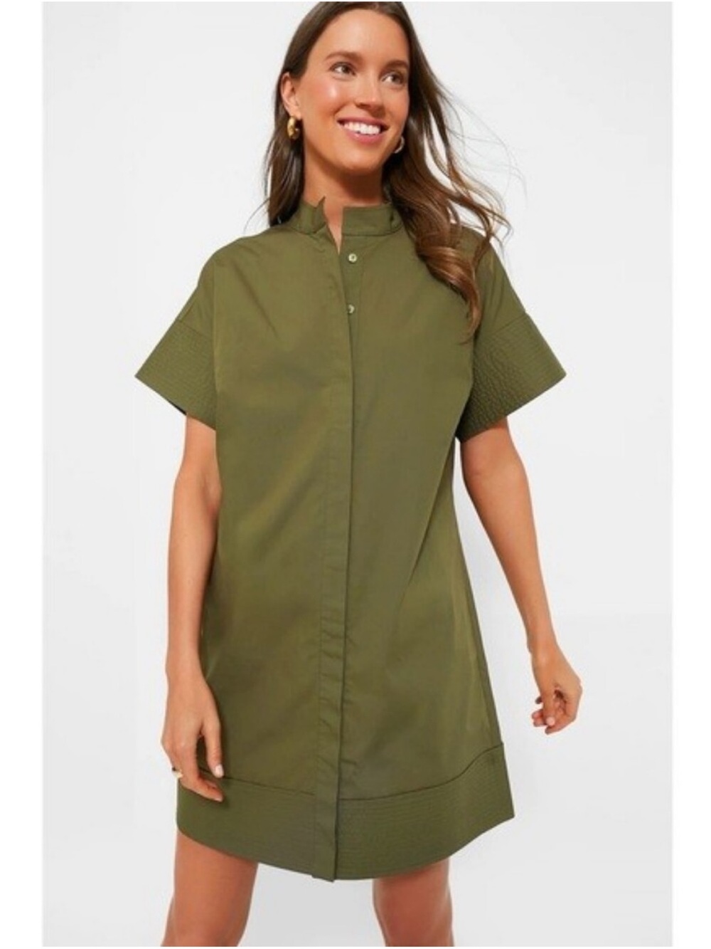 Tuckernuck Olive Green Short Sleeve Shift Dress